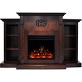 Cambridge Cambridge CAM7233-1MAHLG3 Electric Fireplace Heater with 72 in. Mahogany Mantel; Bookshelves; Enhanced Multi-Color Log Display CAM7233-1MAHLG3